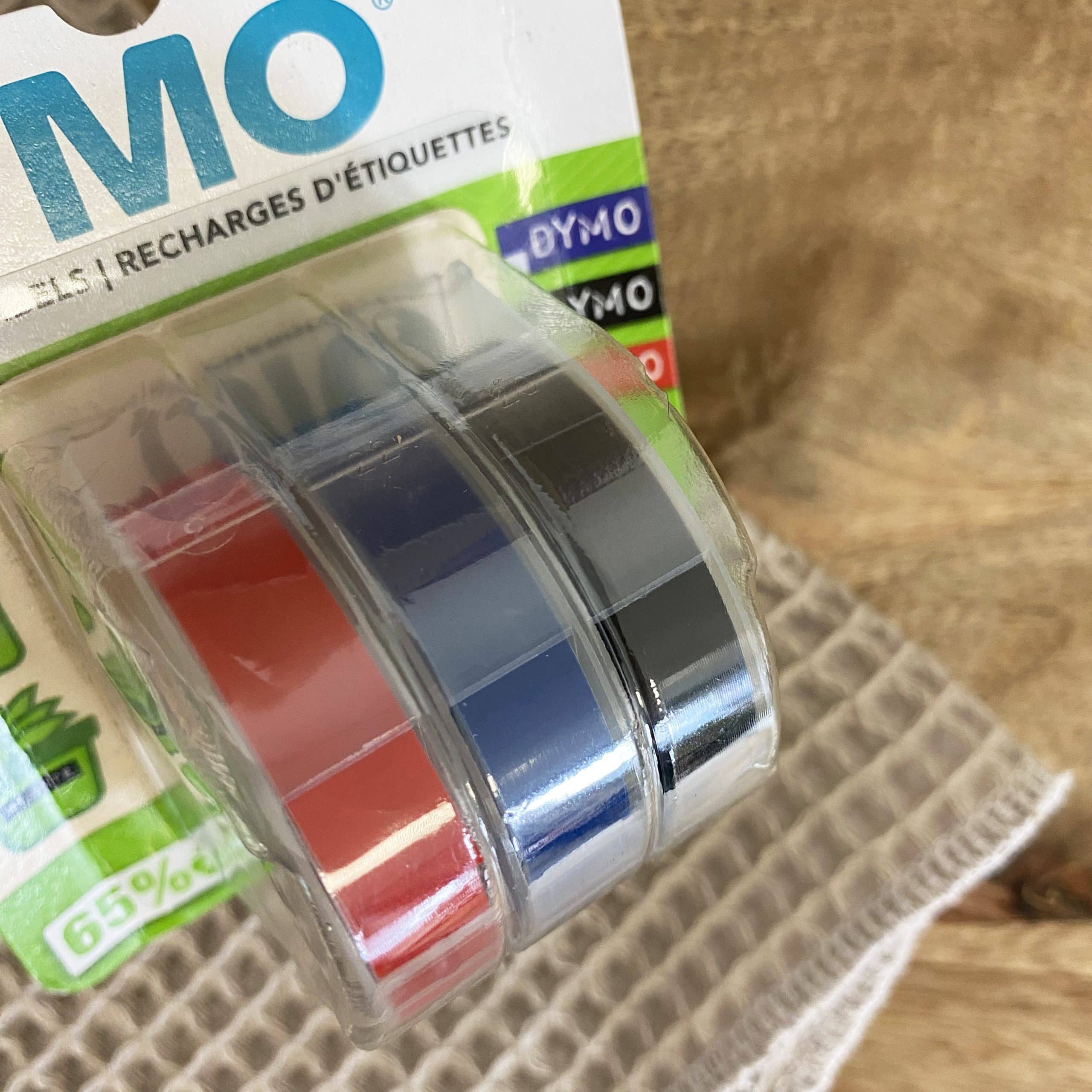 Pack de 3 recharges de ruban (rouge/noir/bleu) pour étiqueteuse – Image 2