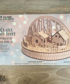 Maquette 3D en bois – Chalet en forêt
