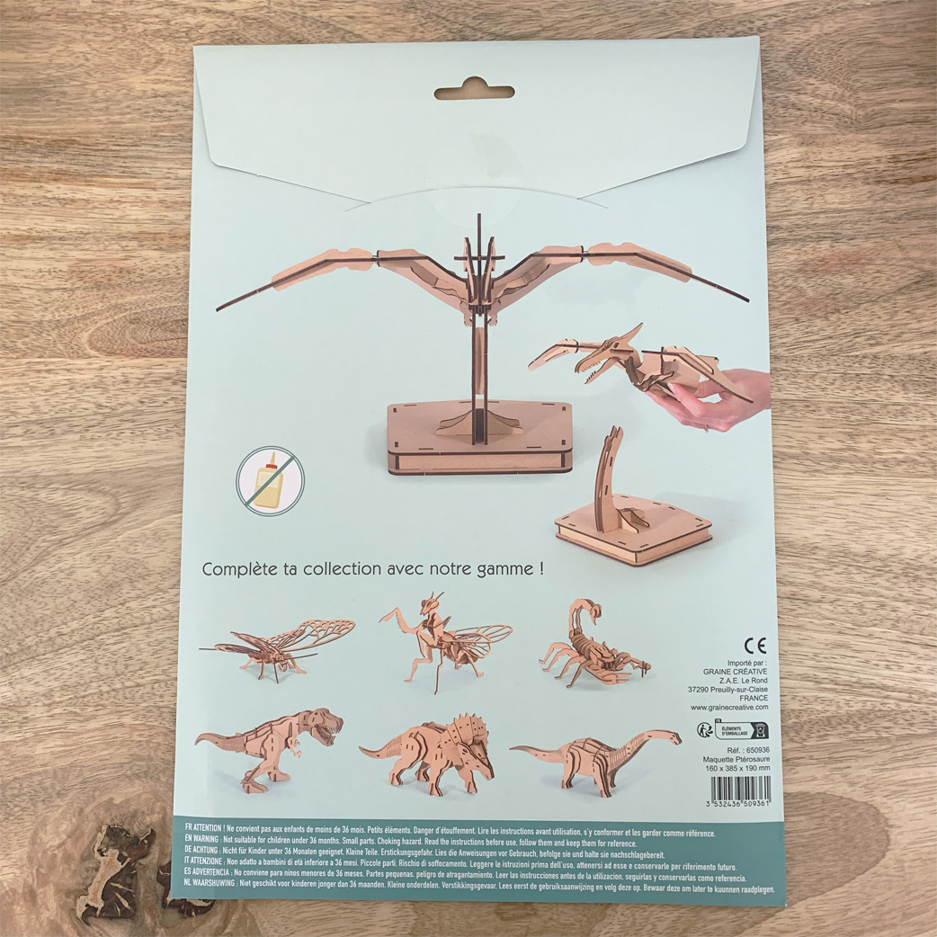 Maquette 3D en bois – Ptérosaure – Image 2