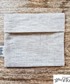 Pochette à mouchoirs et cosmétiques en lin enduit