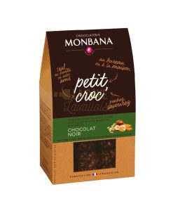 Petit Croc&rsquo; Noir Praliné Crêpe Dentelle – Etui 120gr – Monbana