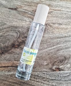 Flacon-pompe en verre + bouchon en hêtre 200ml