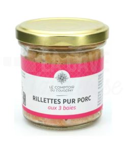Rillettes Pur Porc aux 3 Baies – Le Comptoir du Fougeray – 120gr