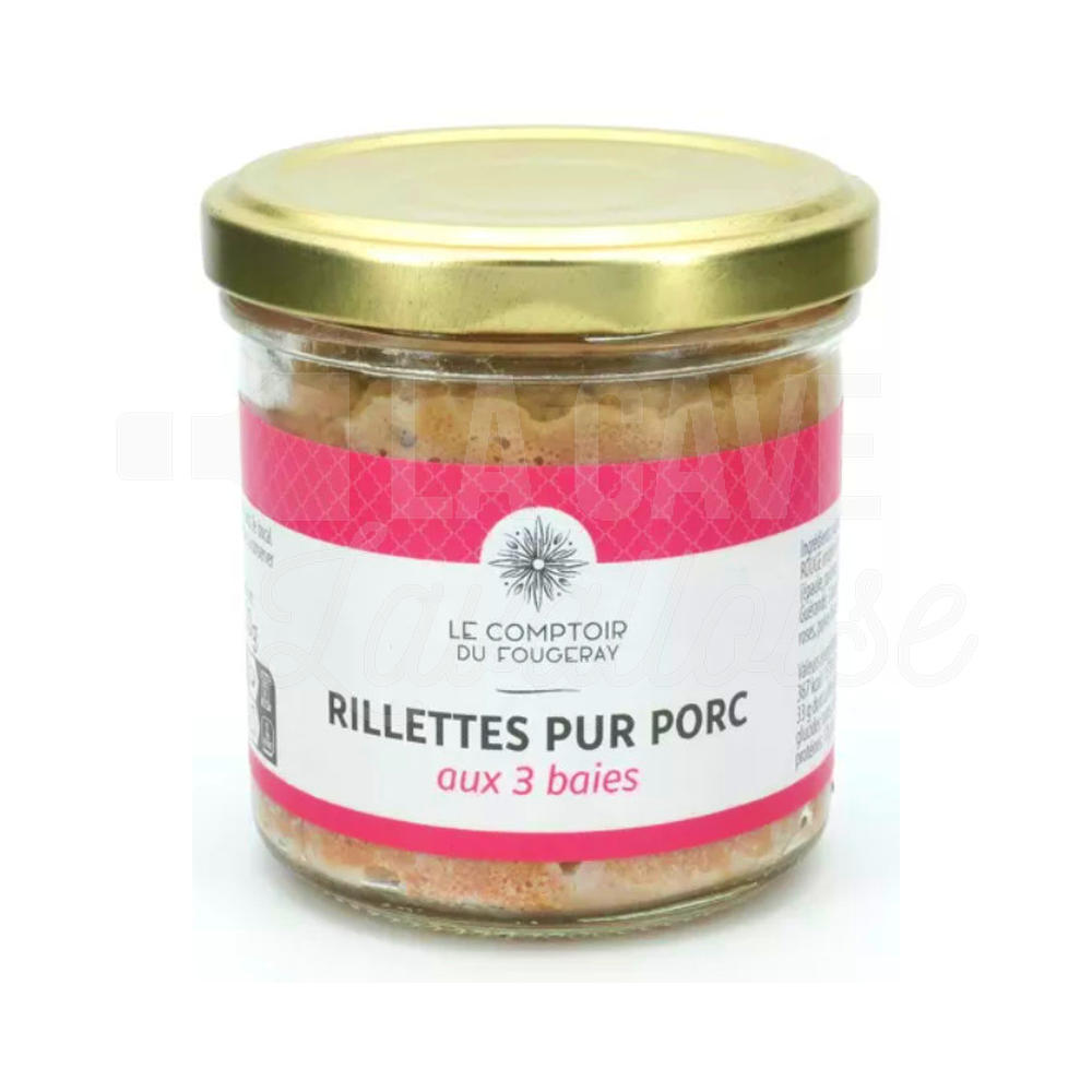 Rillettes Pur Porc aux 3 Baies – Le Comptoir du Fougeray – 120gr
