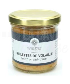 Rillettes de Volaille au Citron noir d&rsquo;Iran – Le Comptoir du Fougeray – 120gr