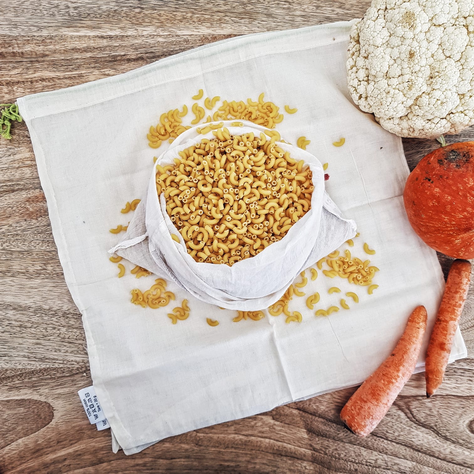 3 sacs à salade en tissu – Taille XL