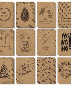 24 cartes de Noel en kraft