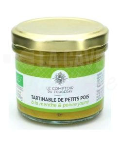 Tartinable de Petits Pois à la menthe & poivre jaune – Le Comptoir du Fougeray – 100gr