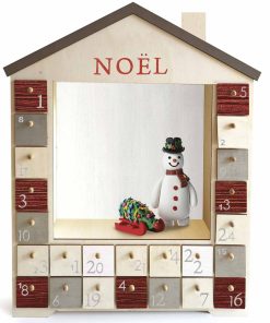 Calendrier de l&rsquo;Avent chalet de Noël en bois à décorer
