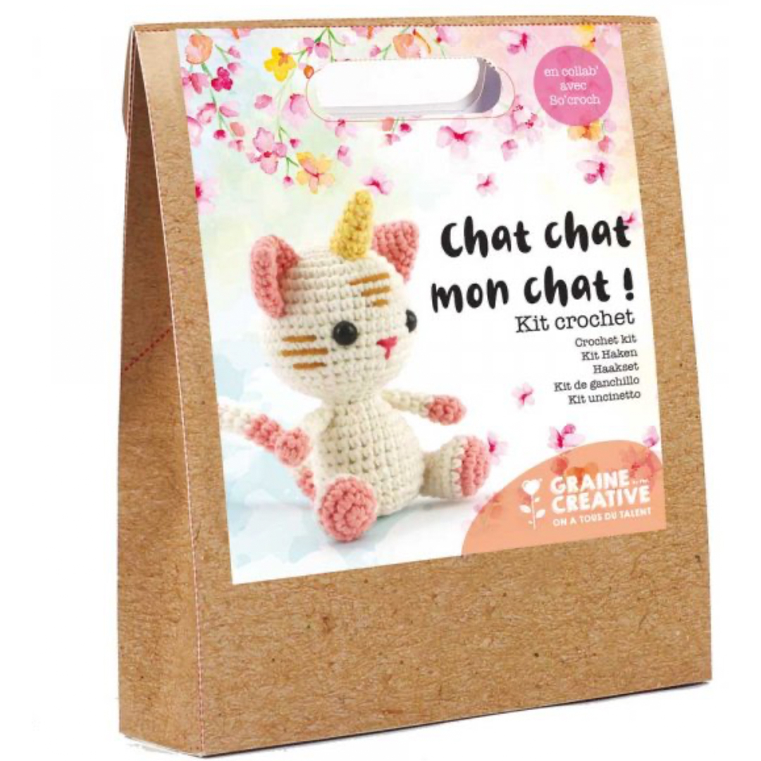 Kit Amigurumi pour confectionner un petit chat licorne en crochet – Image 2