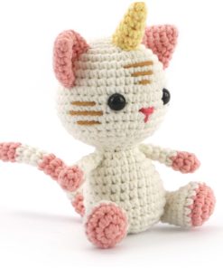 Kit Amigurumi pour confectionner un petit chat licorne en crochet