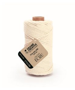 Bobine de fil de coton câblé recyclé – Écru