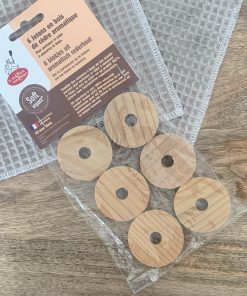 Pack de 6 jetons en bois de cèdre anti-mites pour le linge