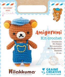 Kit Amigurumi pour confectionner un petit ourson Rilakkuma en crochet