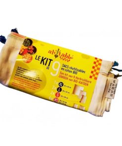 Kit de 9 sacs réutilisables en coton bio