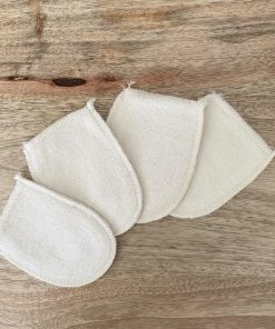 Lot de 4 mini gants à démaquiller réutilisables en coton bio