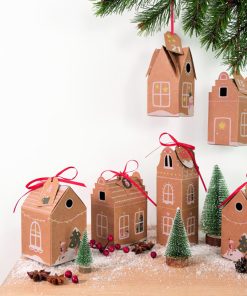 Kit pour faire son propre calendrier de l&rsquo;avent – Maisonnettes en kraft