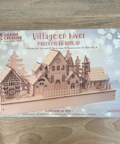 Maquette 3D en bois – Village d’hiver