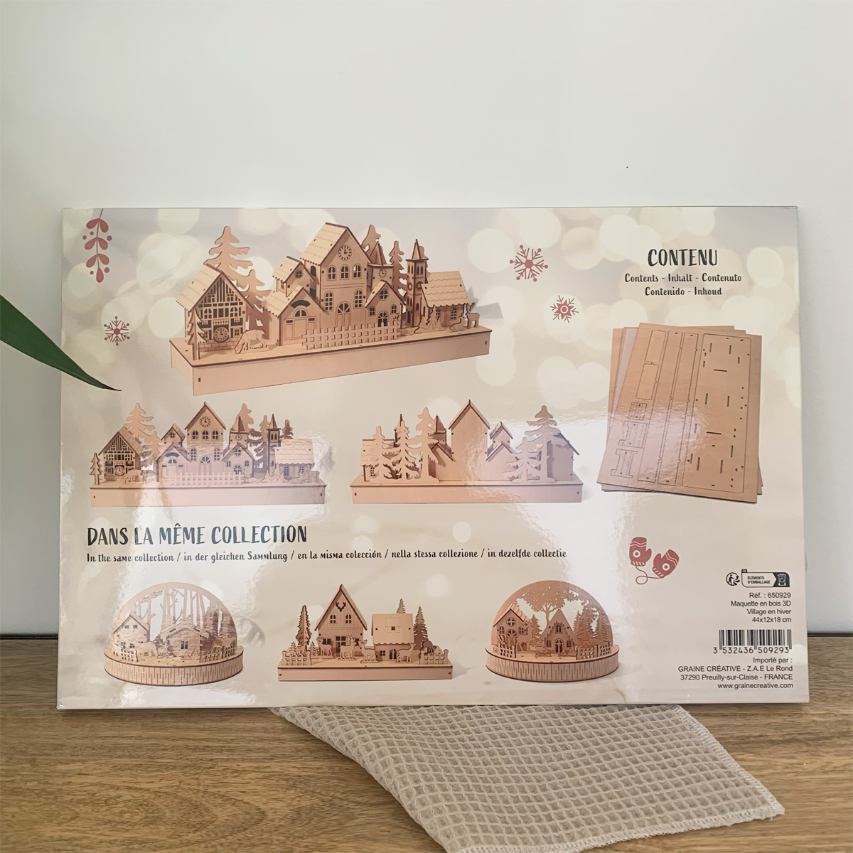 Maquette 3D en bois – Village d’hiver – Image 3