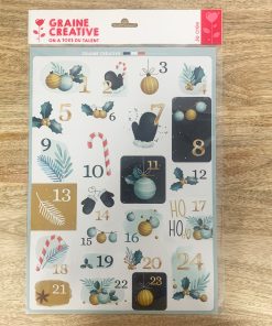 Planche de 24 stickers de l&rsquo;Avent
