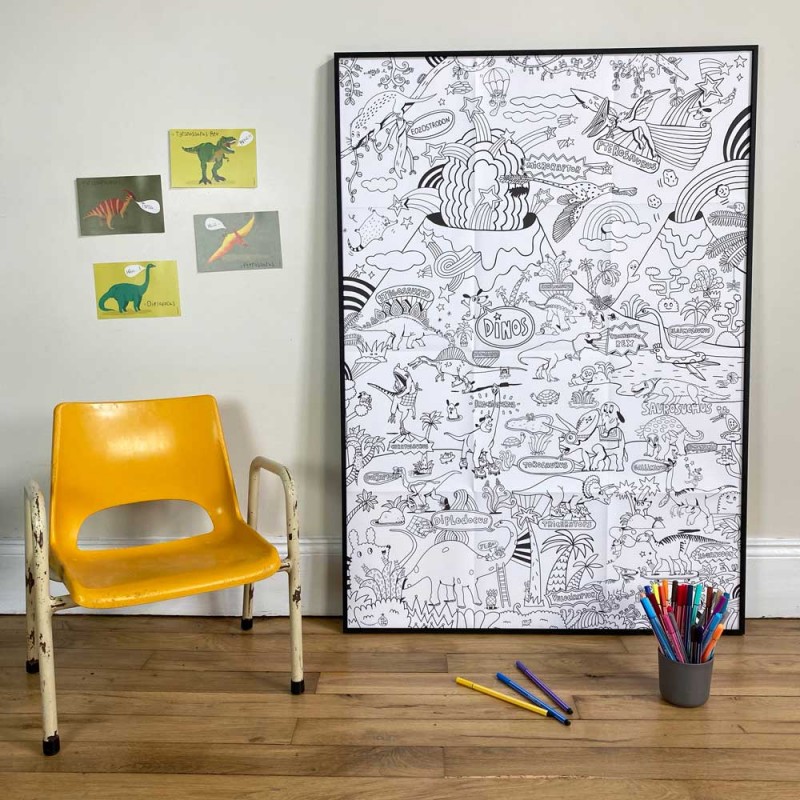 Mon poster géant à colorier – Dinoworld