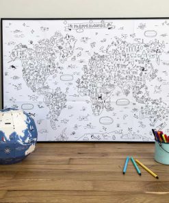 Mon poster géant à colorier – Mappemonde
