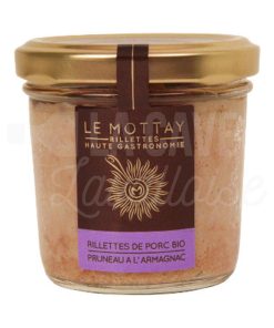 Rillettes de Porc Bio – Pruneau à l&rsquo;Armagnac – Le Mottay Gourmand – 90gr