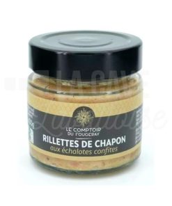 Rillettes de Chapon aux Echalotes confites – Le Comptoir du Fougeray – 100gr