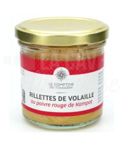 Rillettes de Volaille au Poivre rouge de Kampot – Le Comptoir du Fougeray – 120gr