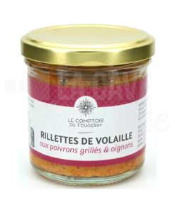 Rillettes de Volaille aux Poivrons grillés & Oignons – Le Comptoir du Fougeray – 120gr