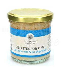 Rillettes Pur Porc au Citron vert & au Gingembre – Le Comptoir du Fougeray – 120gr