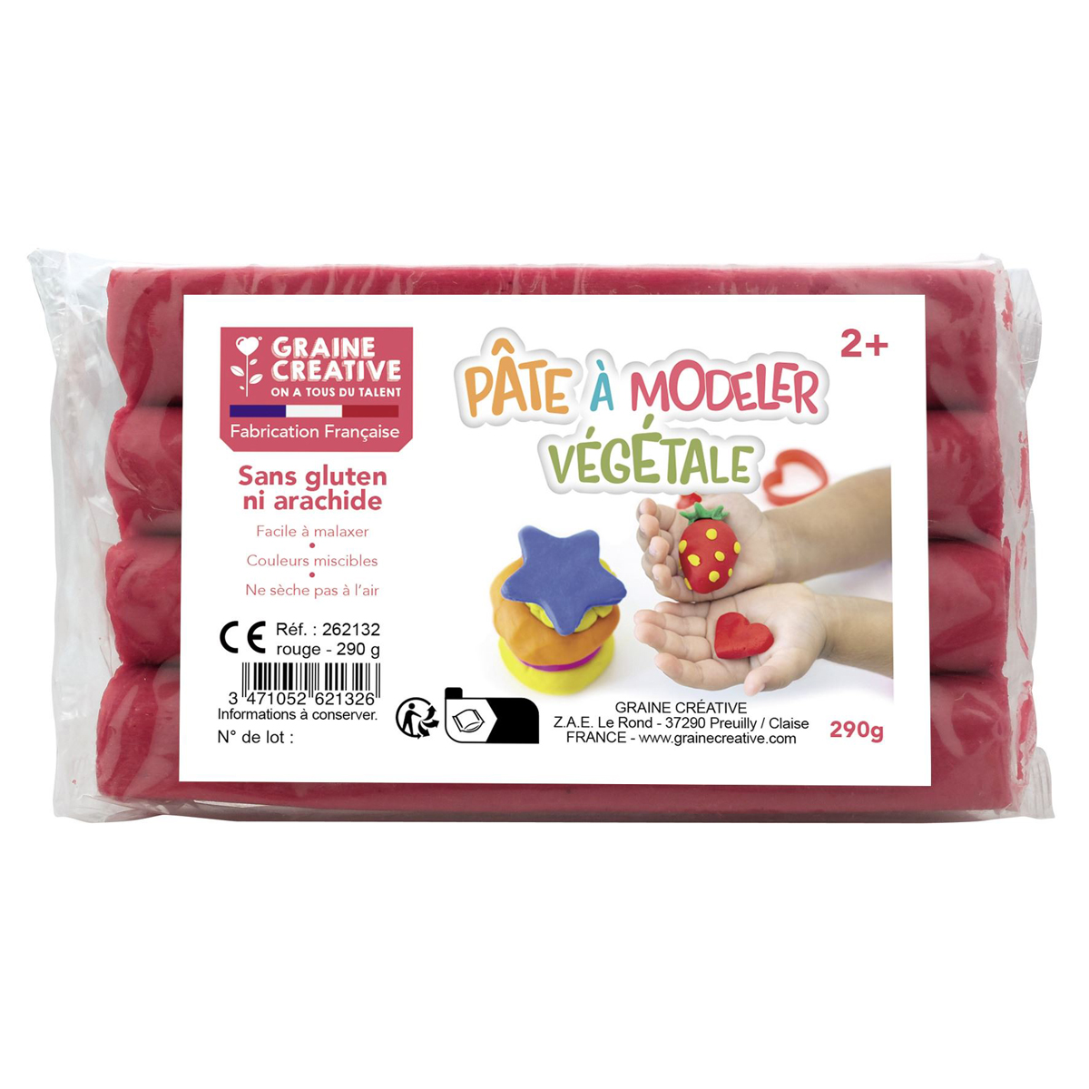 Pâte à modeler végétale rouge