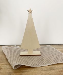 Sapin de Noël plat en bois à décorer