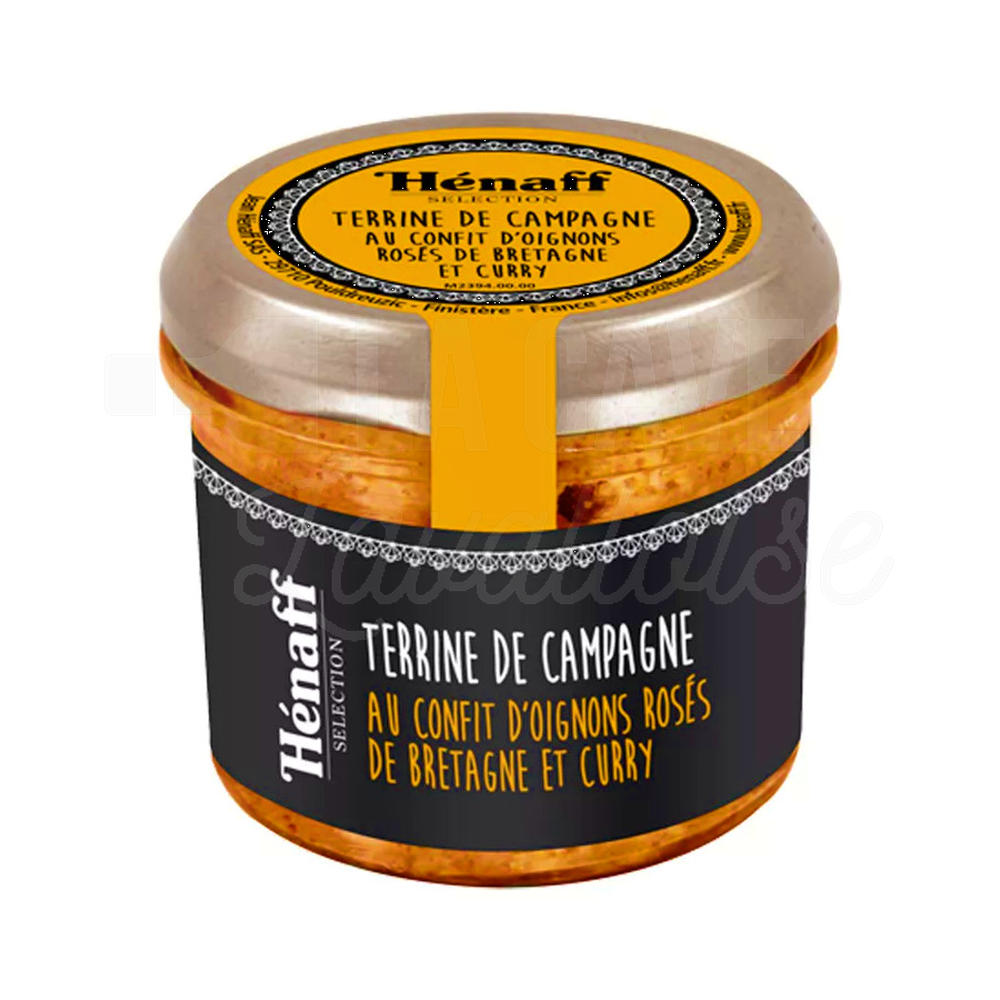 Terrine de Campagne au Confit d’Oignons Roses de Bretagne et Curry – Hénaff Sélection – 90gr